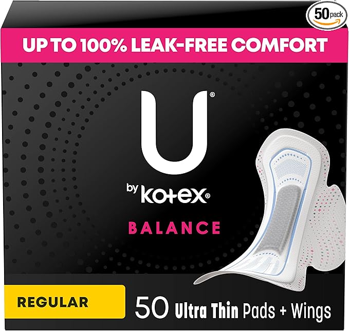 U by Kotex, Balance, Regular, Ultra Thin Pads w/Wings, 50 count