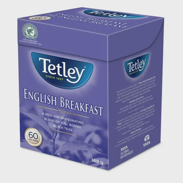 TetleyTea, English Breakfast, 60 tea bags, 189g