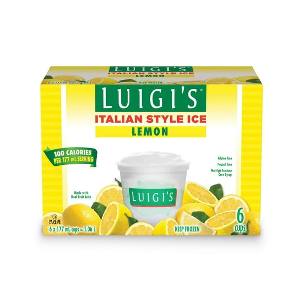 Luigi's Italian Style Ice Lemon Cups, 177ml x 6