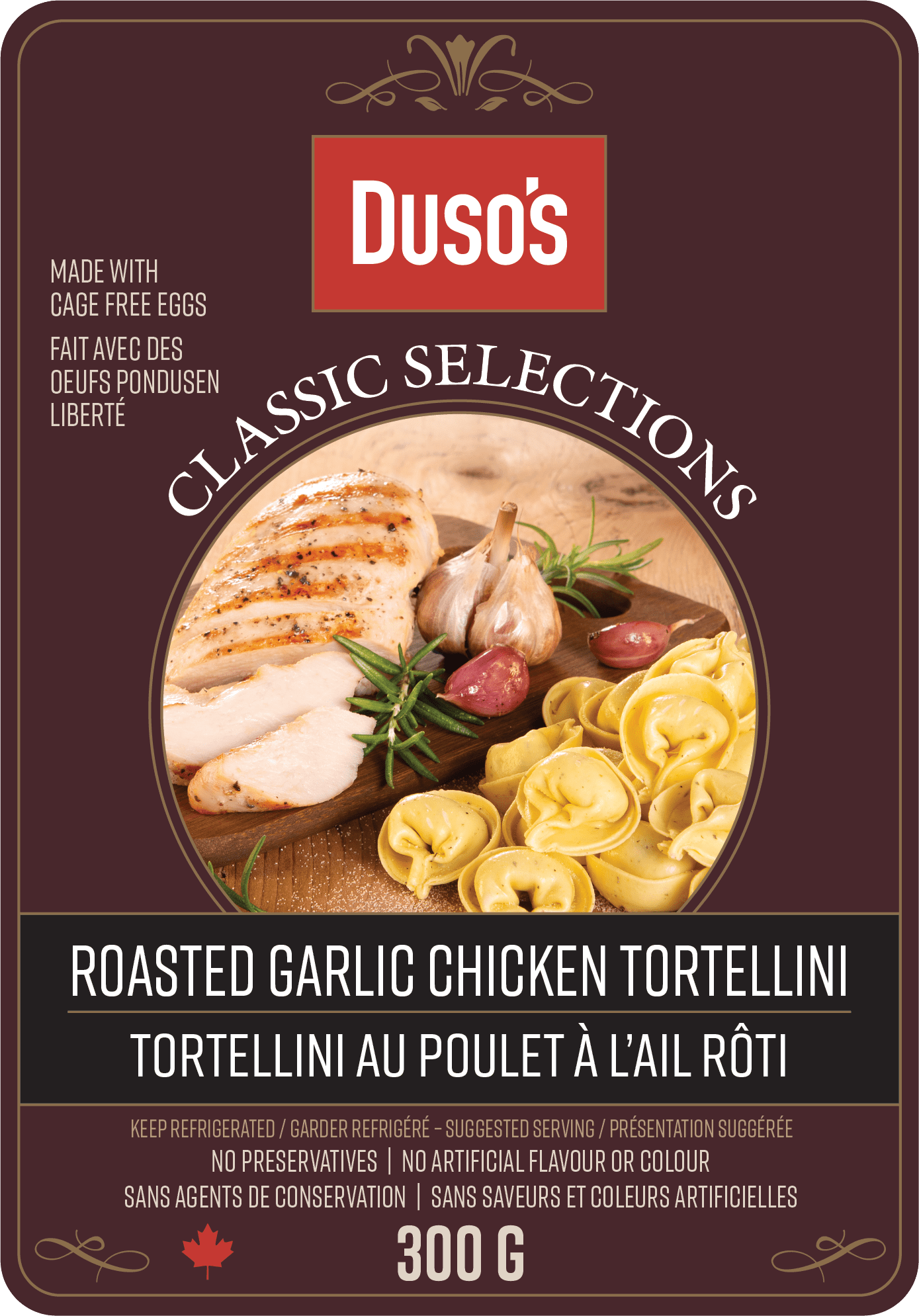 Duso's Tortelloni, Roasted Chicken Garlic, 500 g