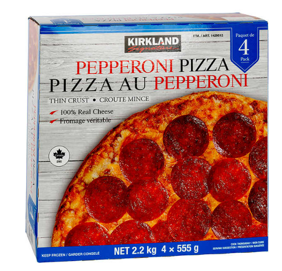 Kirkland Pepperoni Pizza, Thin Crust, 4 Pizzas x 555g