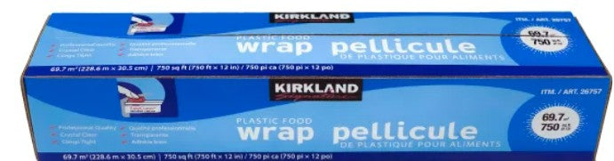 Kirkland Plastic Food Wrap, 750 sq ft