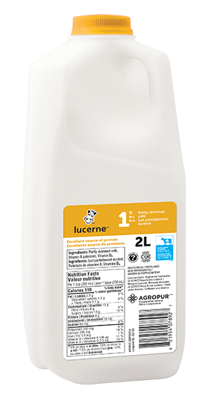 Lucerne Milk, 1%, 2L Jug with Handle