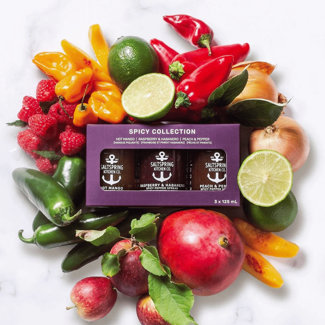 SaltSpring Kitchens, Spicy Trio Collection Gift Box, 3x125ml