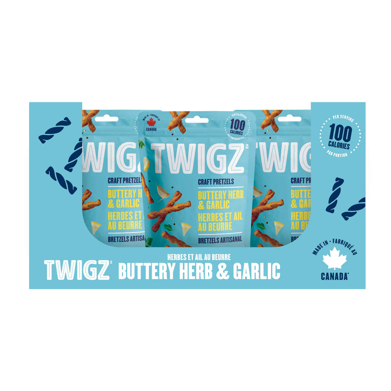 Twigz Craft Pretzels, Buttery Herb & Garlic, 628g