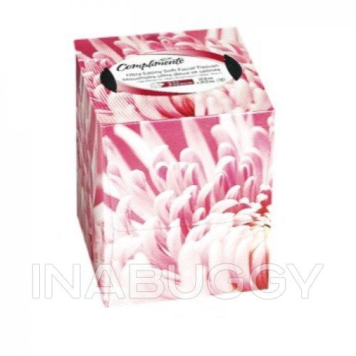 Compliments Facial Tissue Cube, 3 Ply, 60