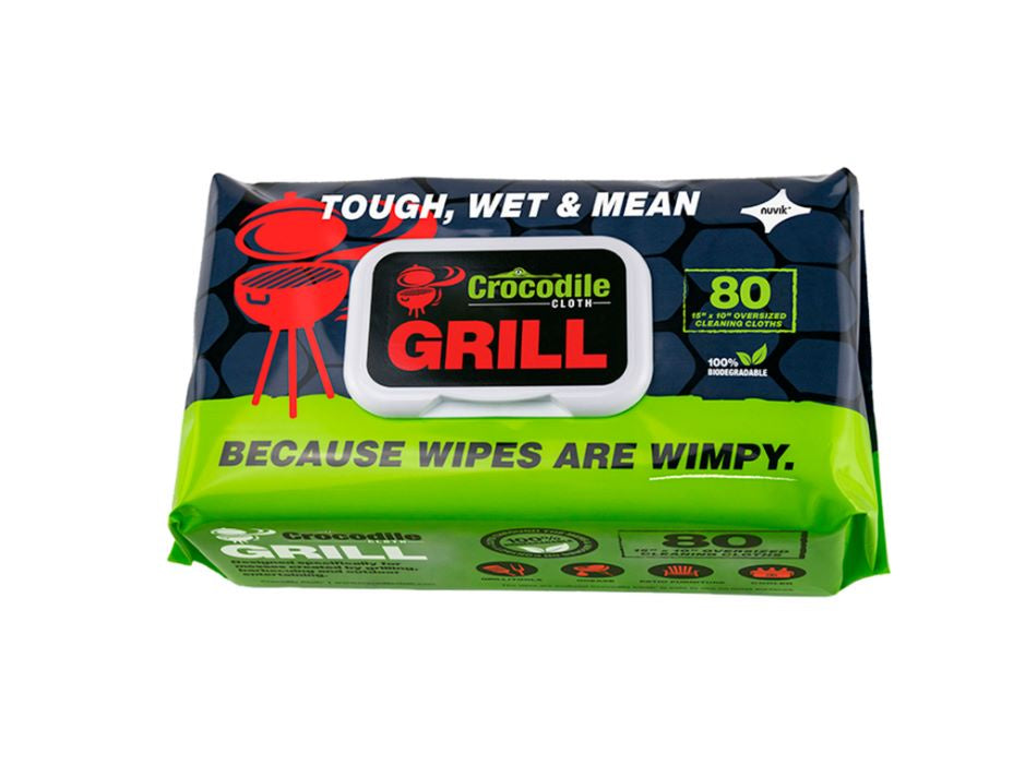 Crocodile Cloth Wipes, Grill, 15" x 10", 80