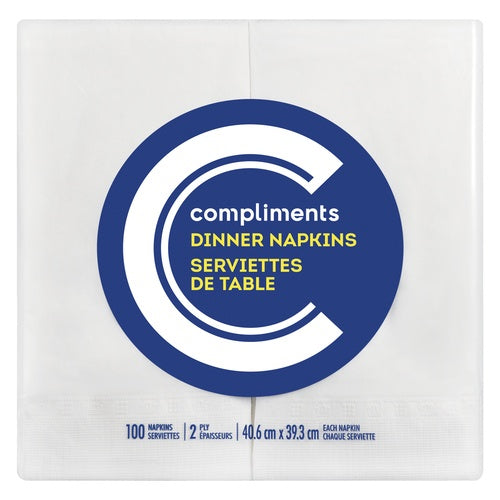 Compliments Dinner Napkins, 100 EA