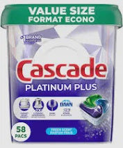 Cascade Dishwasher Tablets, PLATINUM PLUS, Fresh Scent, 58 ActionPacs, 899g