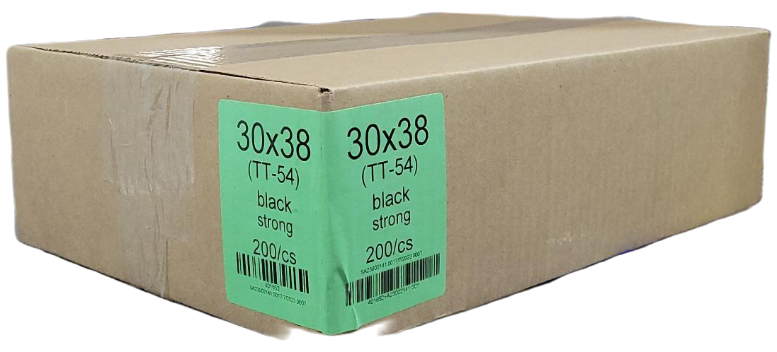 Garbage Bags, 30x38 (TT-54) 313038S, Strong, Black, 200/case