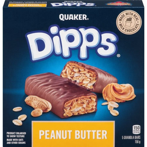 Quaker Dipps Granola Bars, Peanut Butter, 5 Bars, 156 g