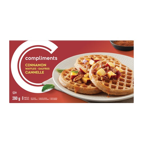 Compliments Cinnamon Toast Waffles, 8 pack, 280g