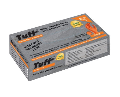 Tuff Nitrile Gloves, Orange Diamond Grip