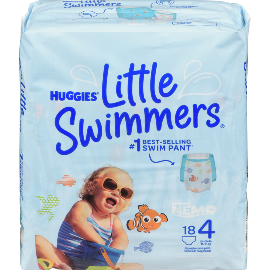 Huggies Diapers, Little Swimmers, Size 4, 18 Pack