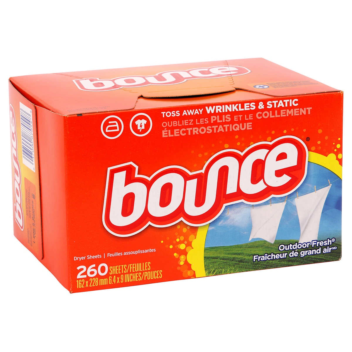Bounce Dryer Sheets, Outdoor Fresh, 260 sheets