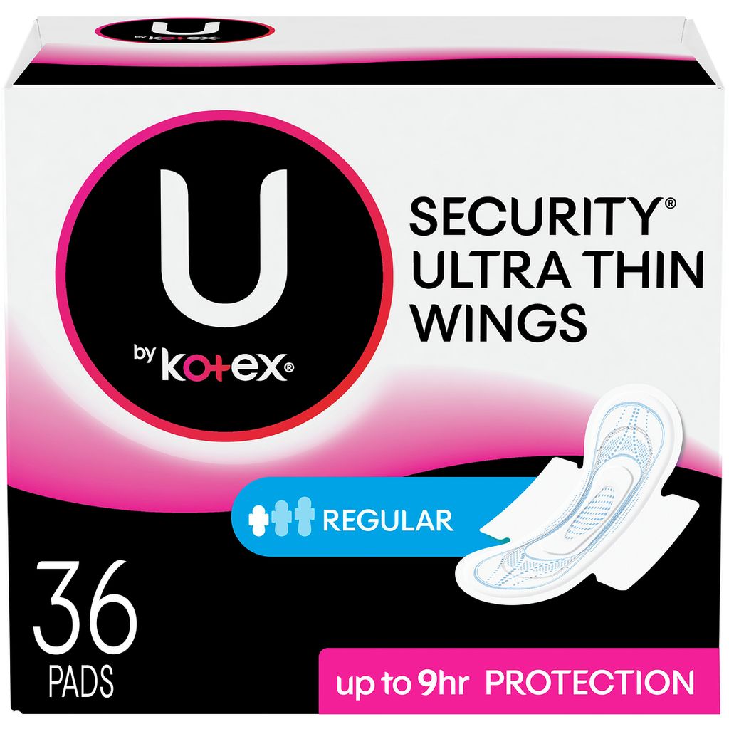 U by Kotex, Security, Ultra Thin Regular Pads with Wings, 36 pads