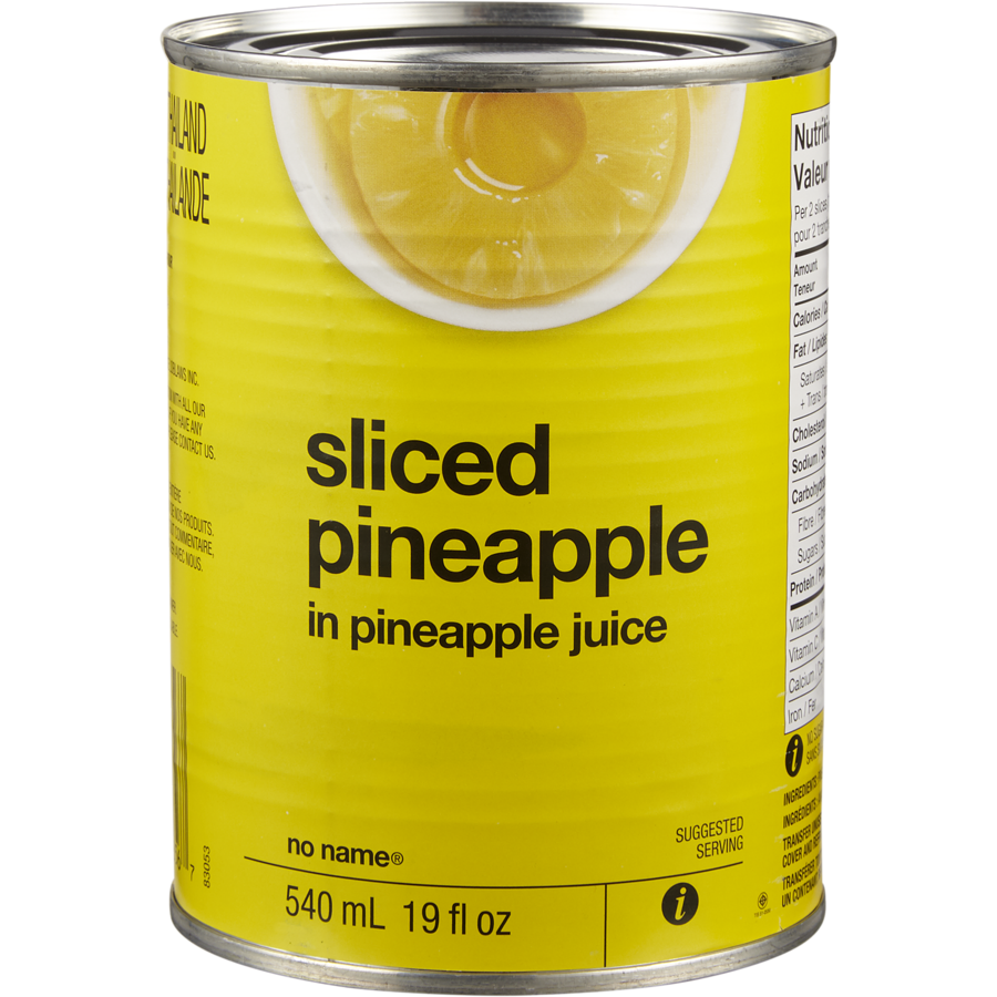 No Name Pineapple, Sliced, 540 mL