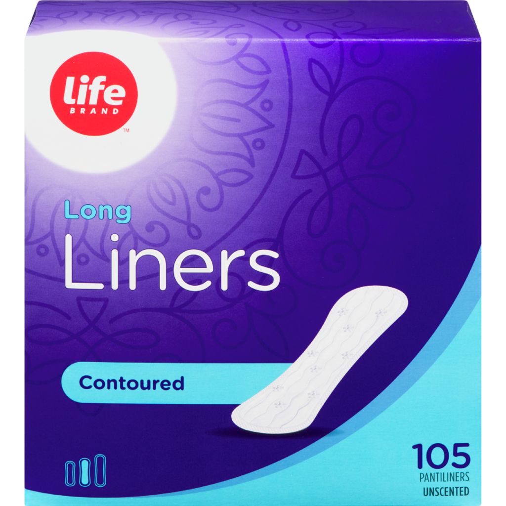 Life Brand, Long Liners, Contoured, Unscented, 105 liners