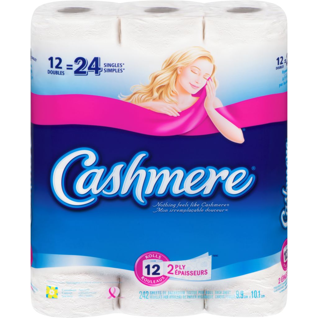 Cashmere Toilet Paper, 2 Ply, Double Roll, 12 Rolls