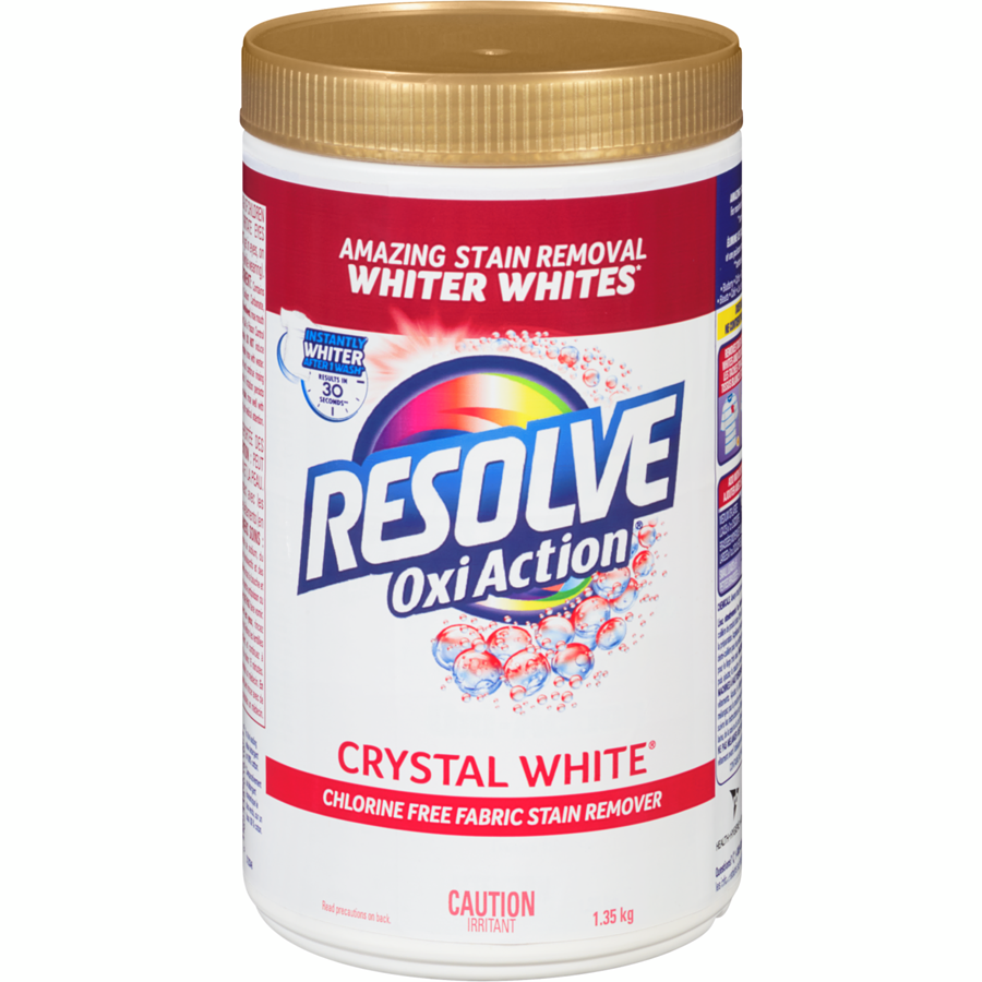 Resolve In Wash Stain Remover, Oxi Action, Crystal White, 1.35kg”