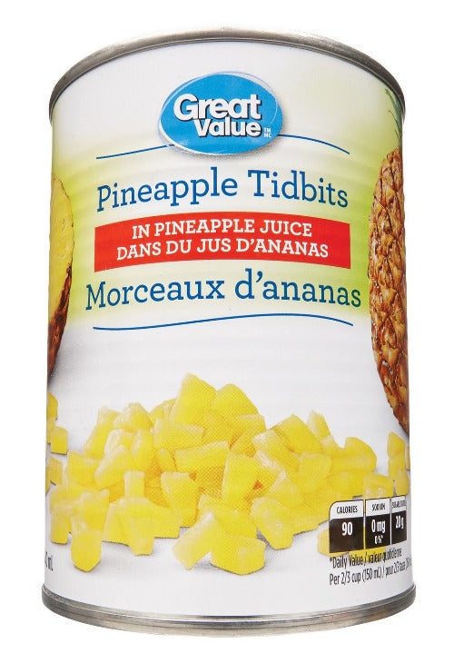 Great Value Pineapple, Tidbits in Juice, 540ml