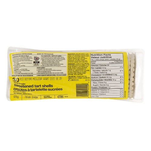 No Name Tart Shells, Sweetened, 570 g, 30