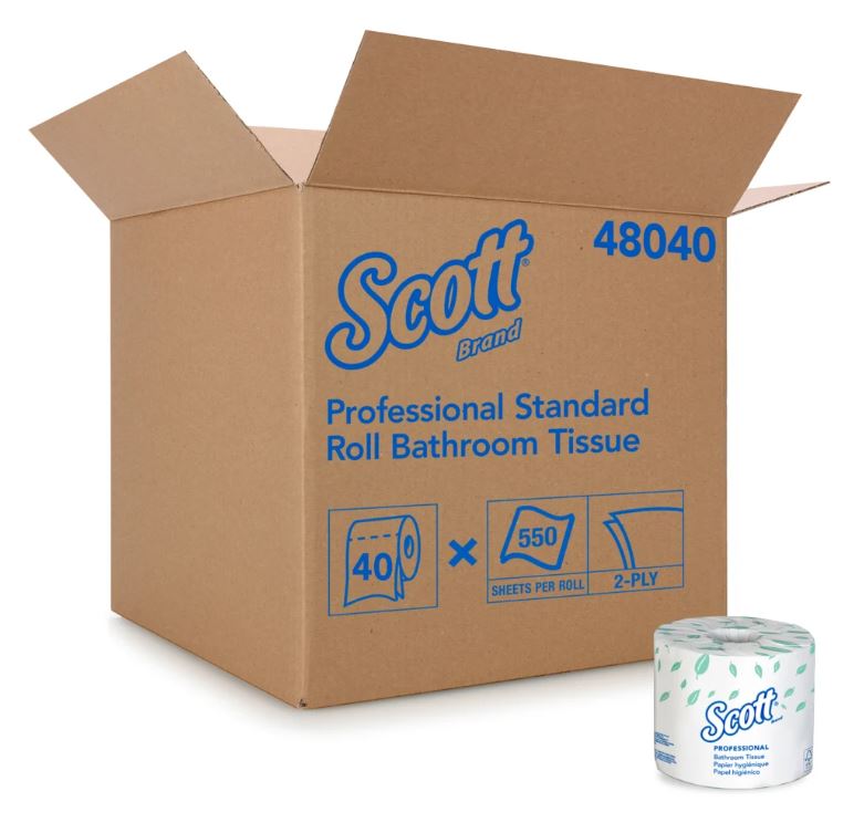 46040 - #48040 Scott Toilet Paper, Commercial Pack, 40 Rolls