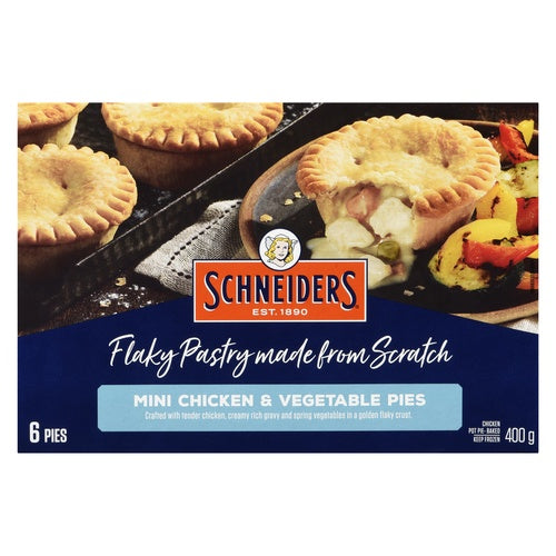 Schneider's Meat Pies, Chicken & Vegetable, 6 Pack, 400g