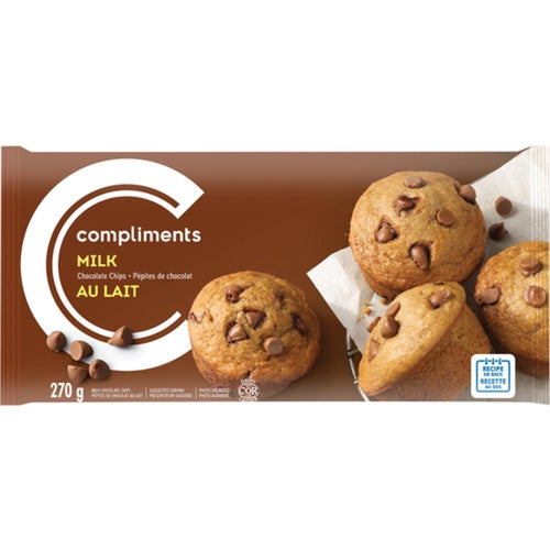 Compliments Milk Chocolate Chips, 270g