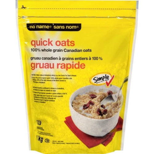 No Name Quick 100% Whole Grain Oats, 1kg