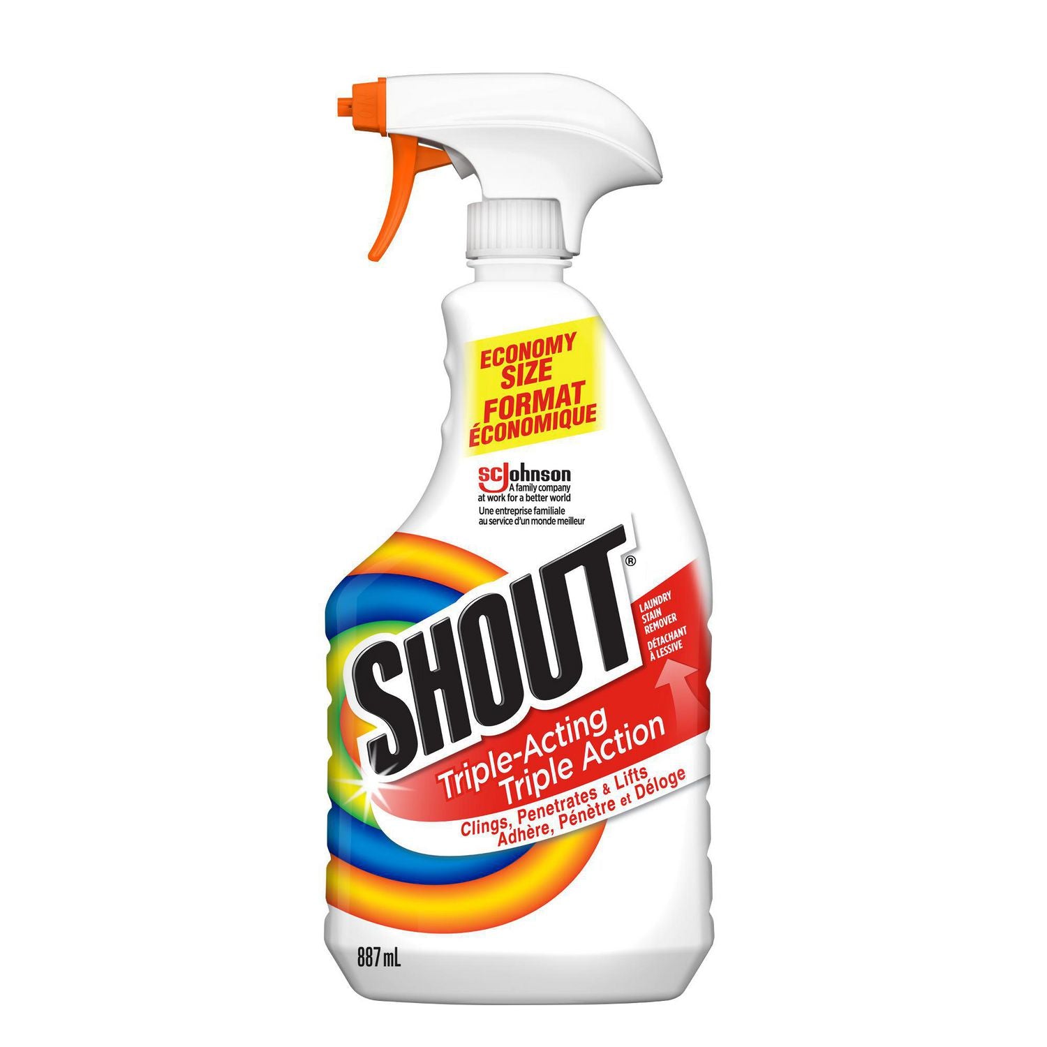 Shout Stain Remover, Triple Acting, 887 ml