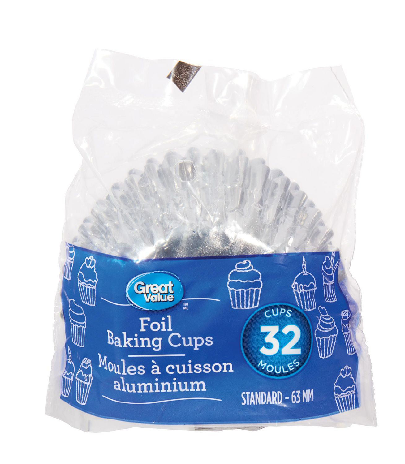 Great Value, Foil Baking Cups, 32 Count