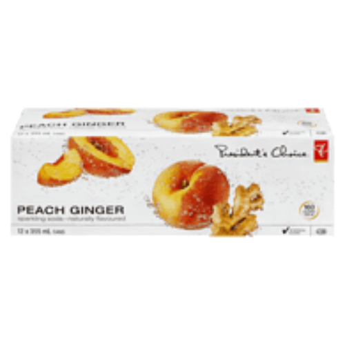 PC Peach Ginger Soda, 355 mL, 12
