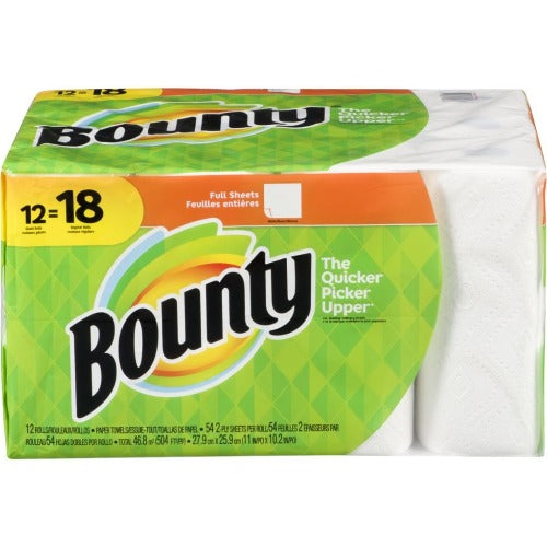 Bounty Paper Towel, 12 Singles Plus=18 Regular, 2 Ply