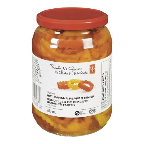 PC Pickles Hot Banana Pepper Rings, 750mL