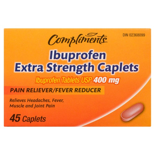 Compliments Ibuprofen Caplets, 400 mg, 45's