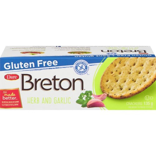 Dare Breton Crackers, Herb and Garlic, 135 g