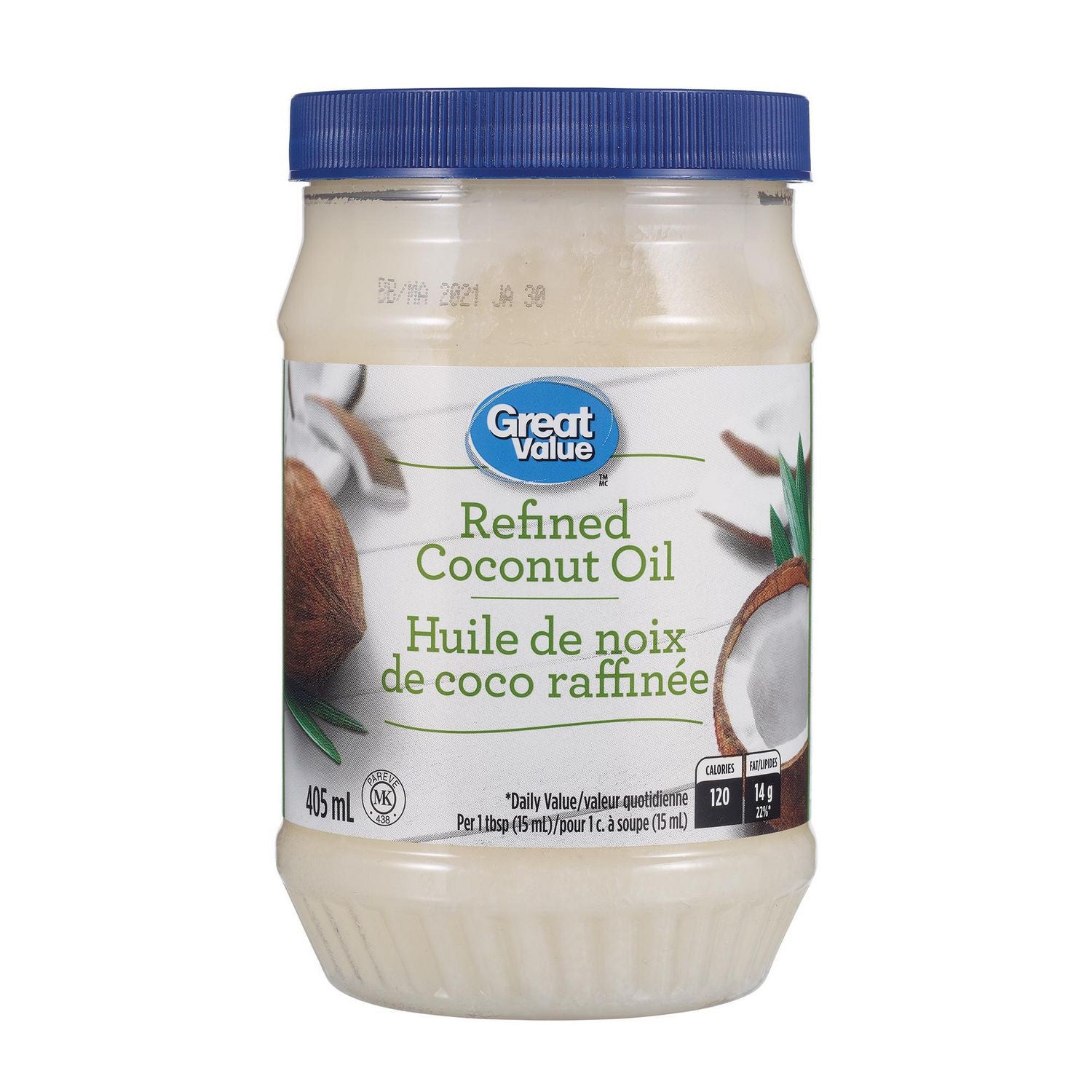 Great Value Refined Coconut Oil, 405ml