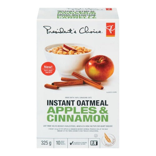 PC Instant Oatmeal, Apples & Cinnamon, 325 g, 10 Packets