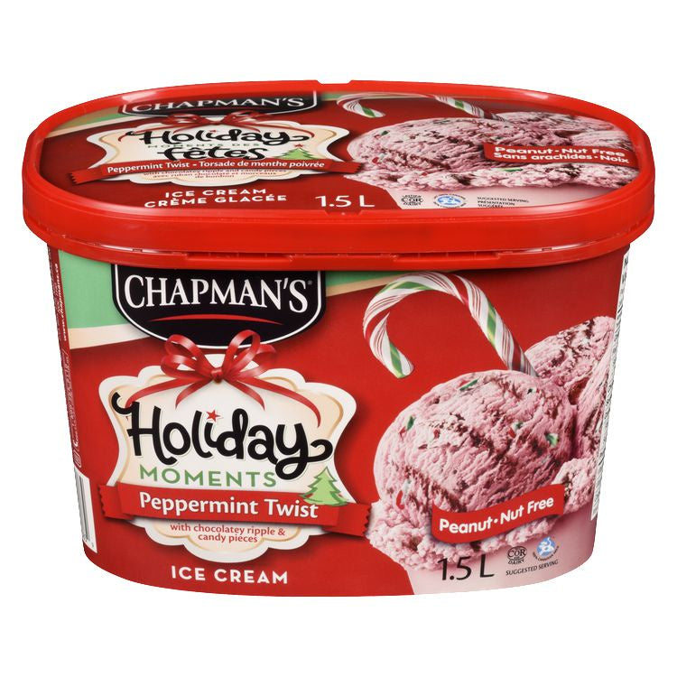 Chapman's Ice Cream, Holiday Moments, Peppermint Twist, 1.5L