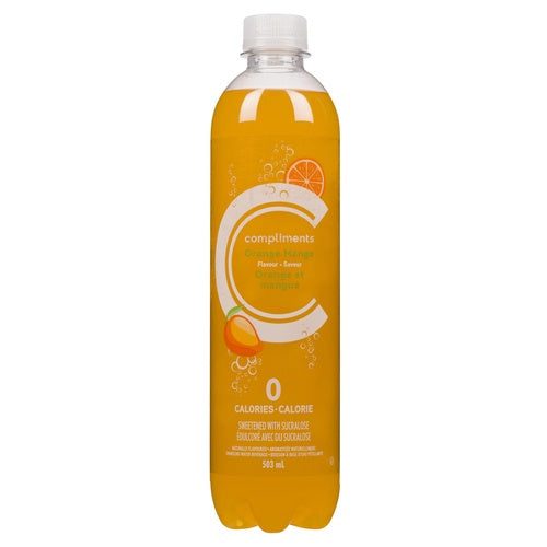 Compliments Orange Mango Sparkling Water, 503 mL