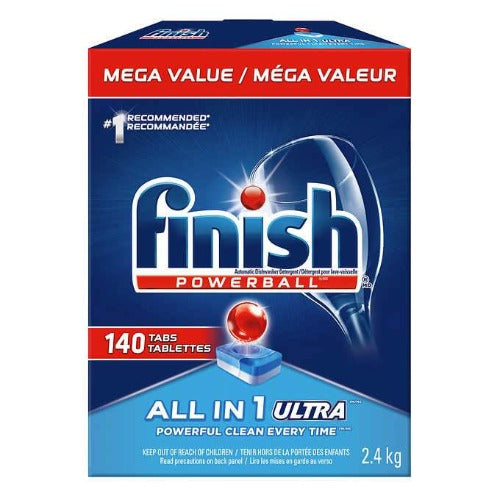 Finish Dishwasher Detergent, Powerball All in 1, 140 Tabs 2.4kg