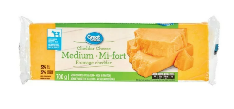 Great Value Cheese, Medium Cheddar, 700g