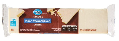 Great Value Cheese, Pizza Mozzarella, 400g