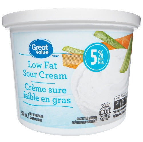 Great Value Sour Cream, 5%, 500 mL