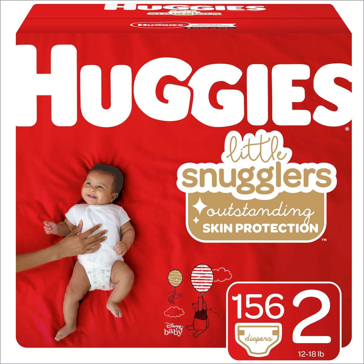 Huggies Diapers, Little Snugglers, Size 2, 156 Diapers