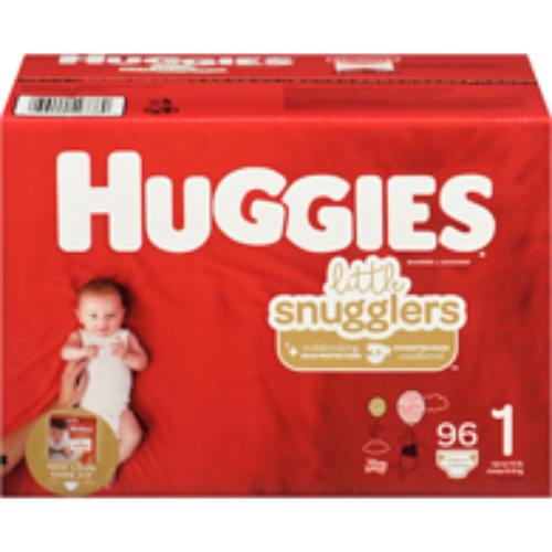 Huggies Diapers, Little Snugglers, Size 1, 96 Diapers