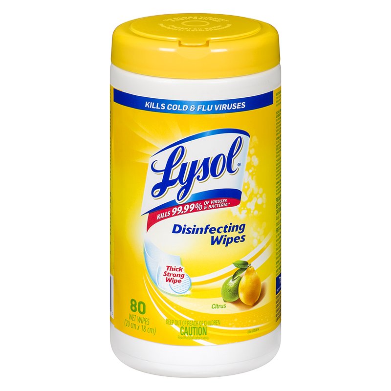 Lysol Disinfectant Wipes, Citrus,  80 wipes