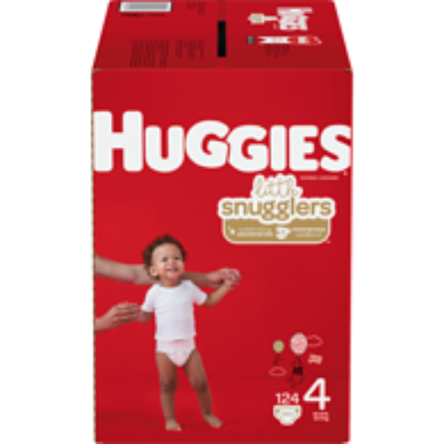 Huggies Diapers, Little Snugglers, Size 4, 124 Diapers