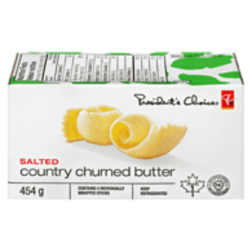 PC Butter, Salted Country Churned, 4 Sticks, 454g